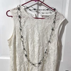 Necklace that can be worn long or doubled up, by Lia Sophia. Pairs well!